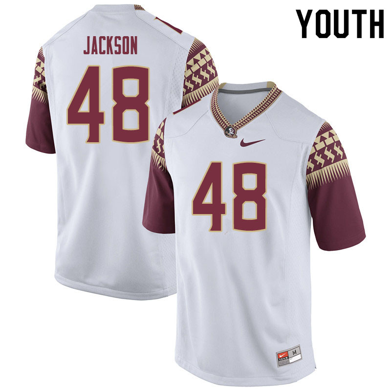 Youth #48 Jarrett Jackson Florida State Seminoles College Football Jerseys Sale-White - Click Image to Close